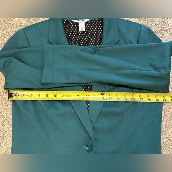 WHBM Teal Green Everyday Knit Blazer Jacket Size 14 White House Black Market - Picture 3 of 6